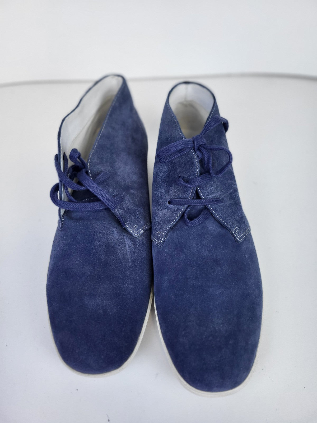 Hugo Boss Suede Blue Boots For Men Lace Up Size 9