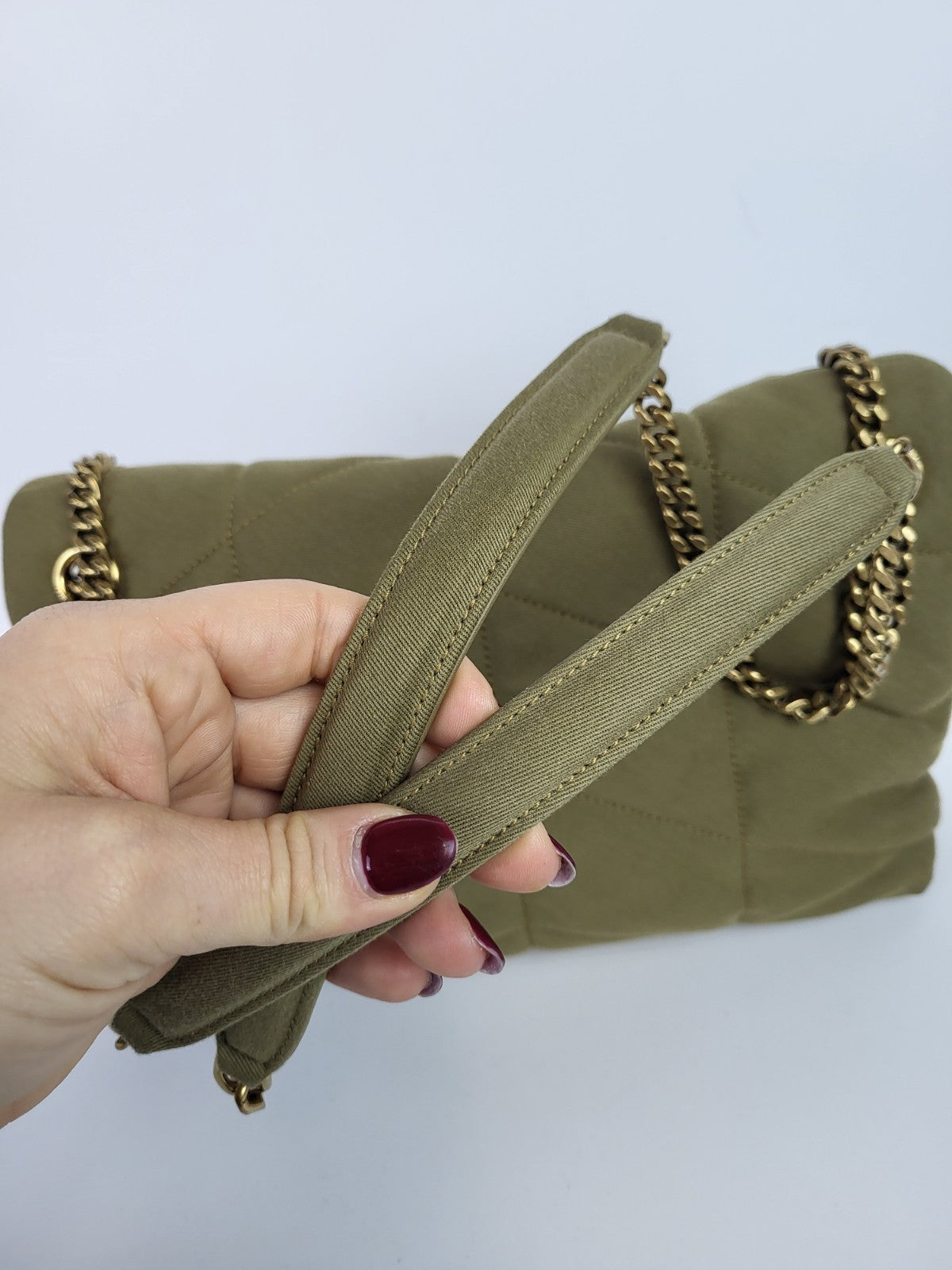 Saint Laurent Loulou Green Olive Shoulder Bag For Women $2850