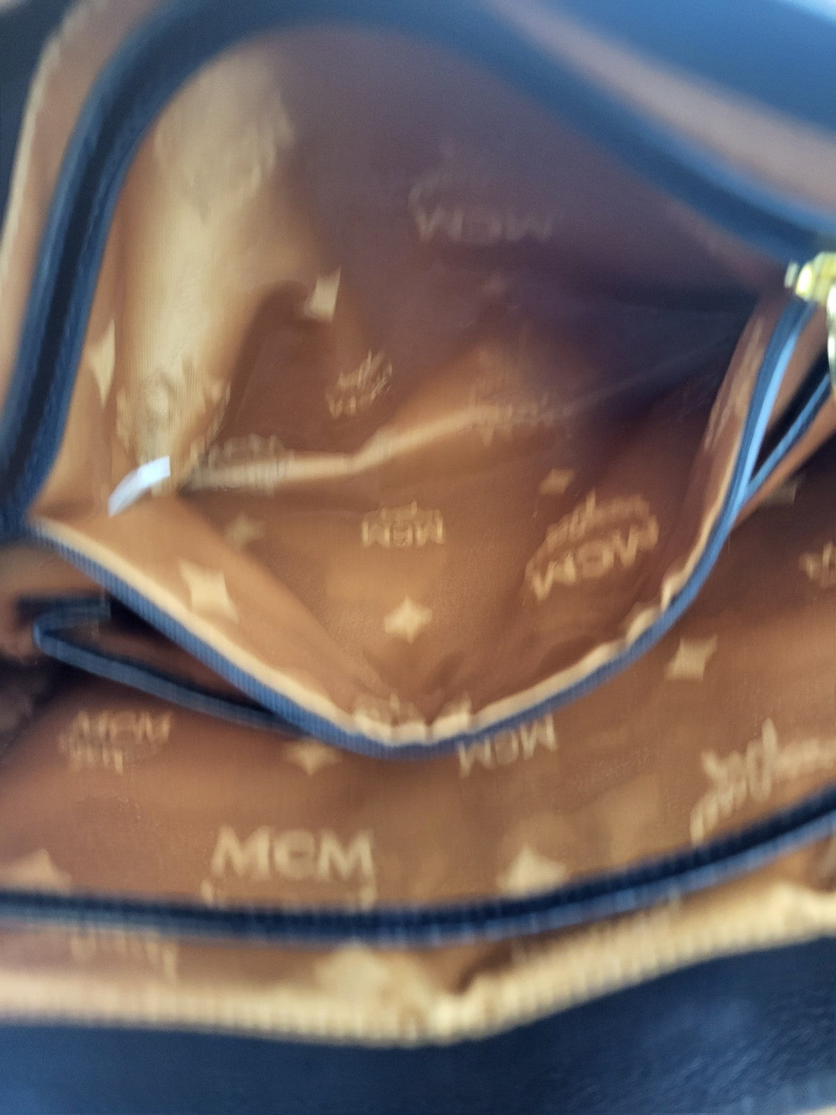 MCM Visetos Klassik Brown Leather Messenger Bag Medium