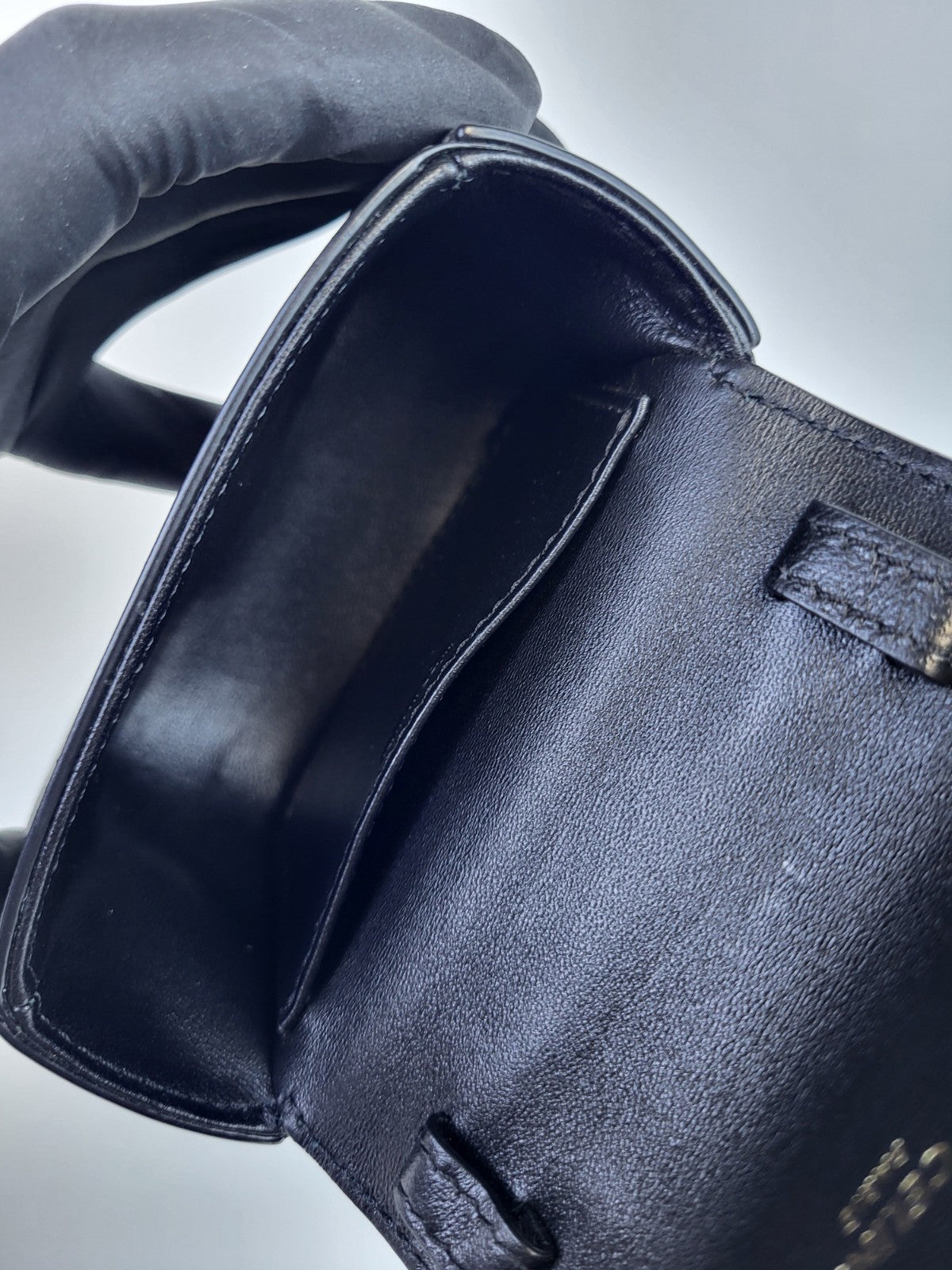 Celine Mini Claude Triomphe in Shiny Calfskin Black