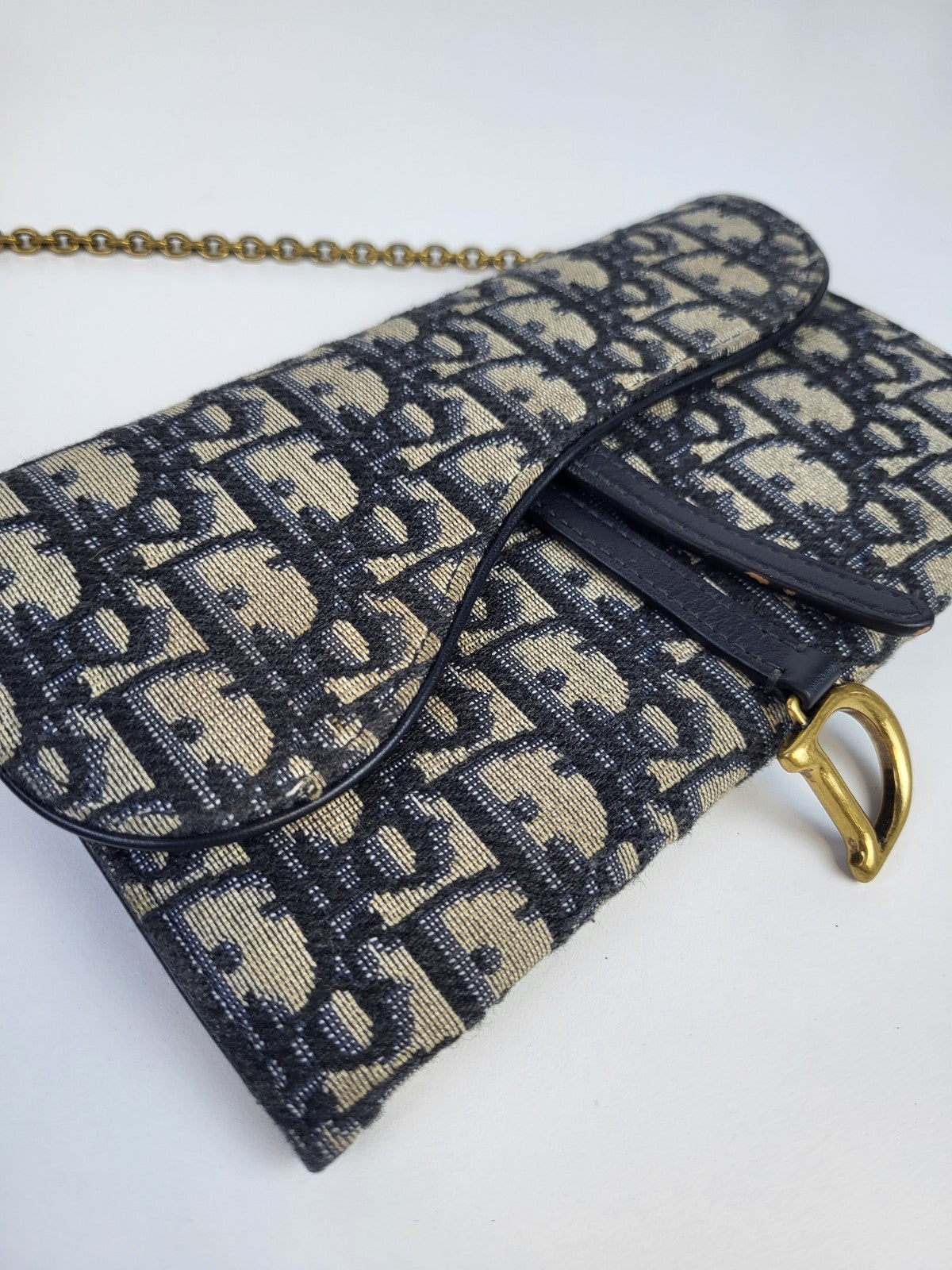 DIOR OBLIQUE Saddle Monogram Wallet On Chain