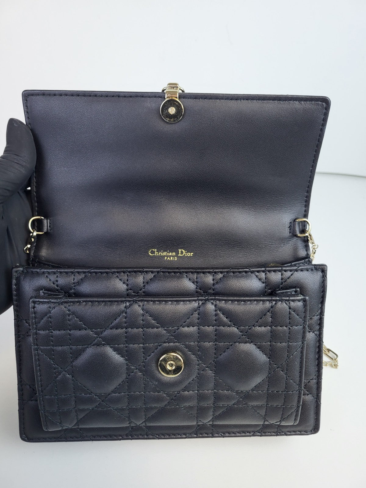 Christian Dior Cannage My Dior Daily 2022 Crossbody Bag Black Leather