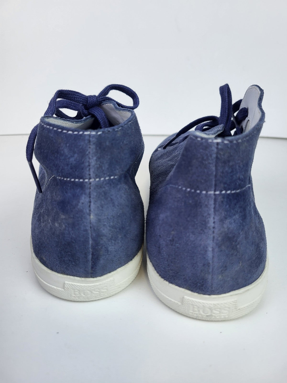 Hugo Boss Suede Blue Boots For Men Lace Up Size 9