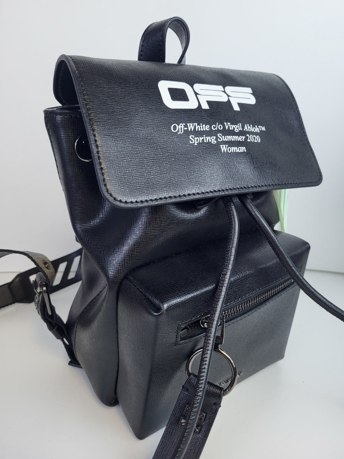 Off White Backpack Mini Black And White Leather Backpack