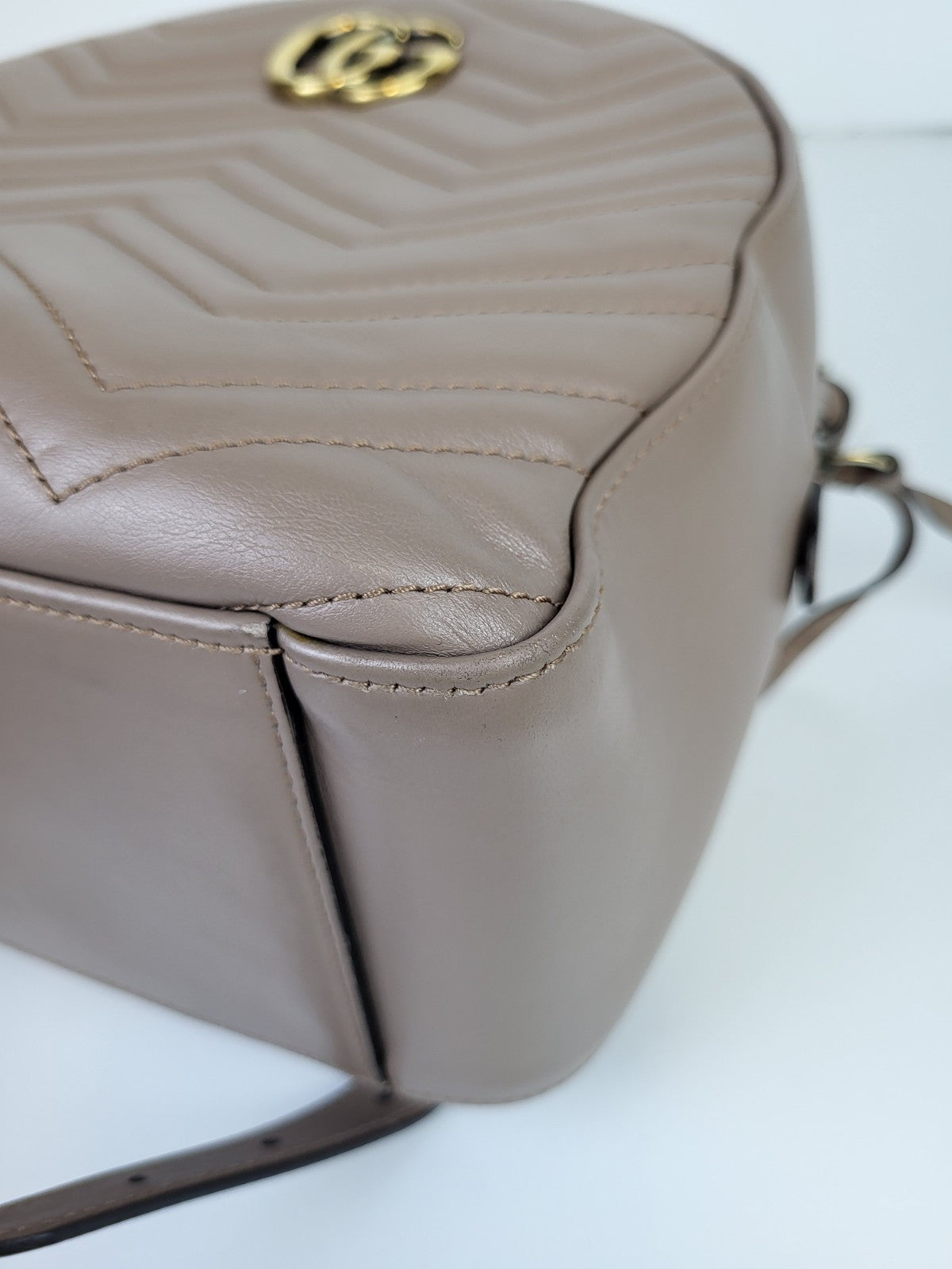 Gucci Beige Quilted Leather Marmont Backpack Bag