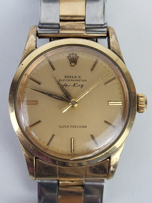Rolex Air King Watch 5506 Rare Two Tone 14k Gold 34mm