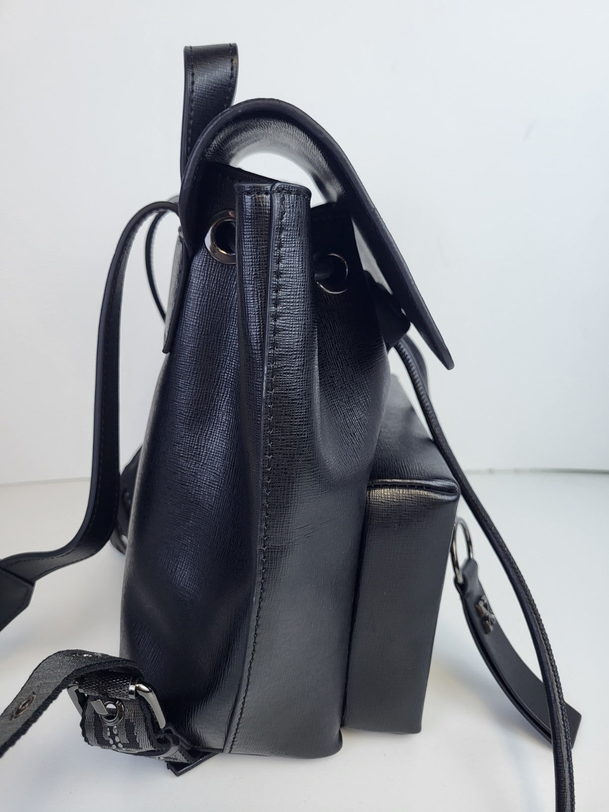 Off White Backpack Mini Black And White Leather Backpack