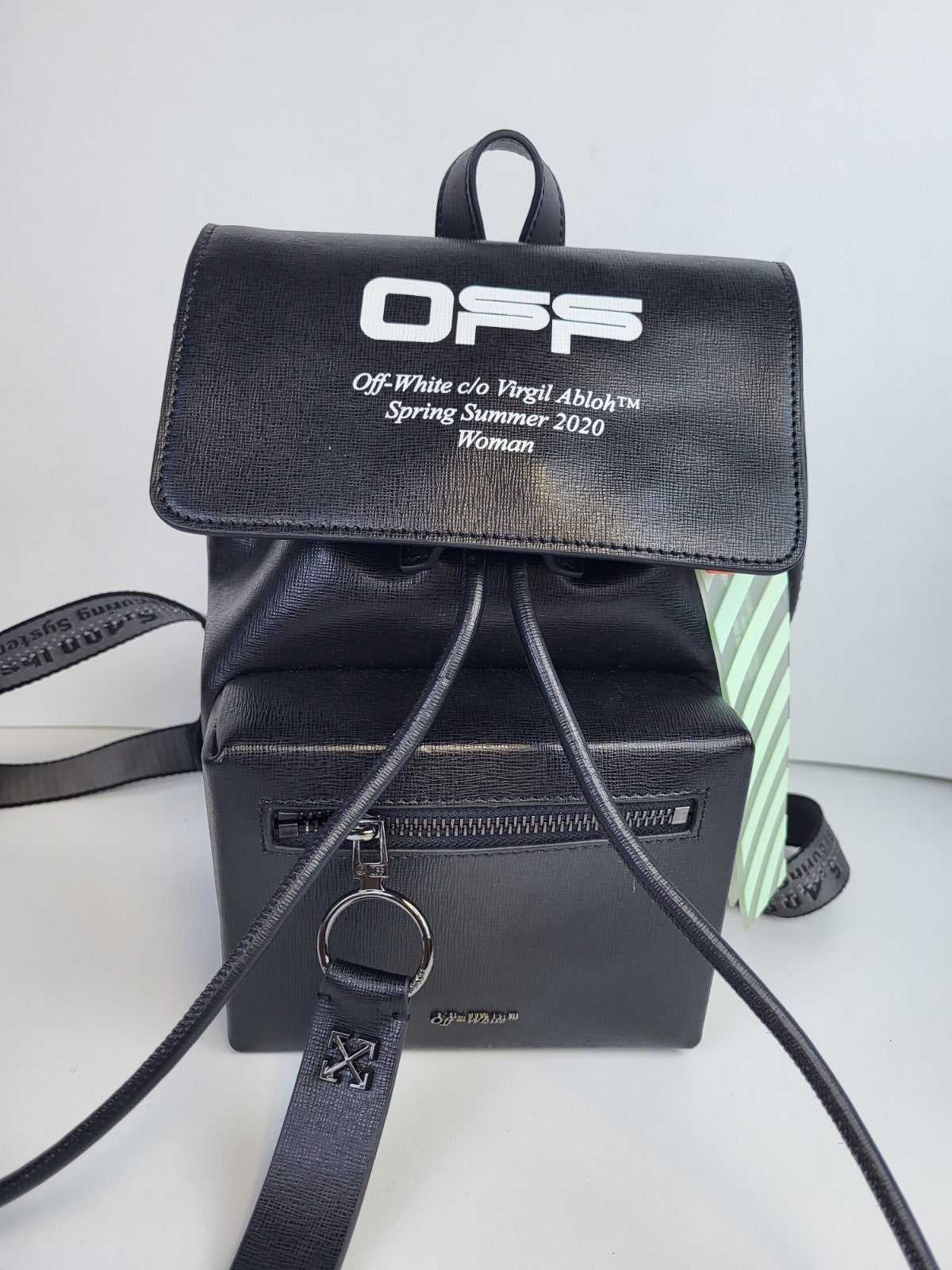 Off White Backpack Mini Black And White Leather Backpack