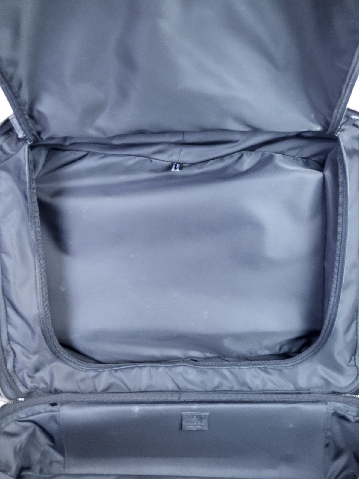 Gucci Suitcase Supreme Monogram Four Wheel Carry On Black Grey