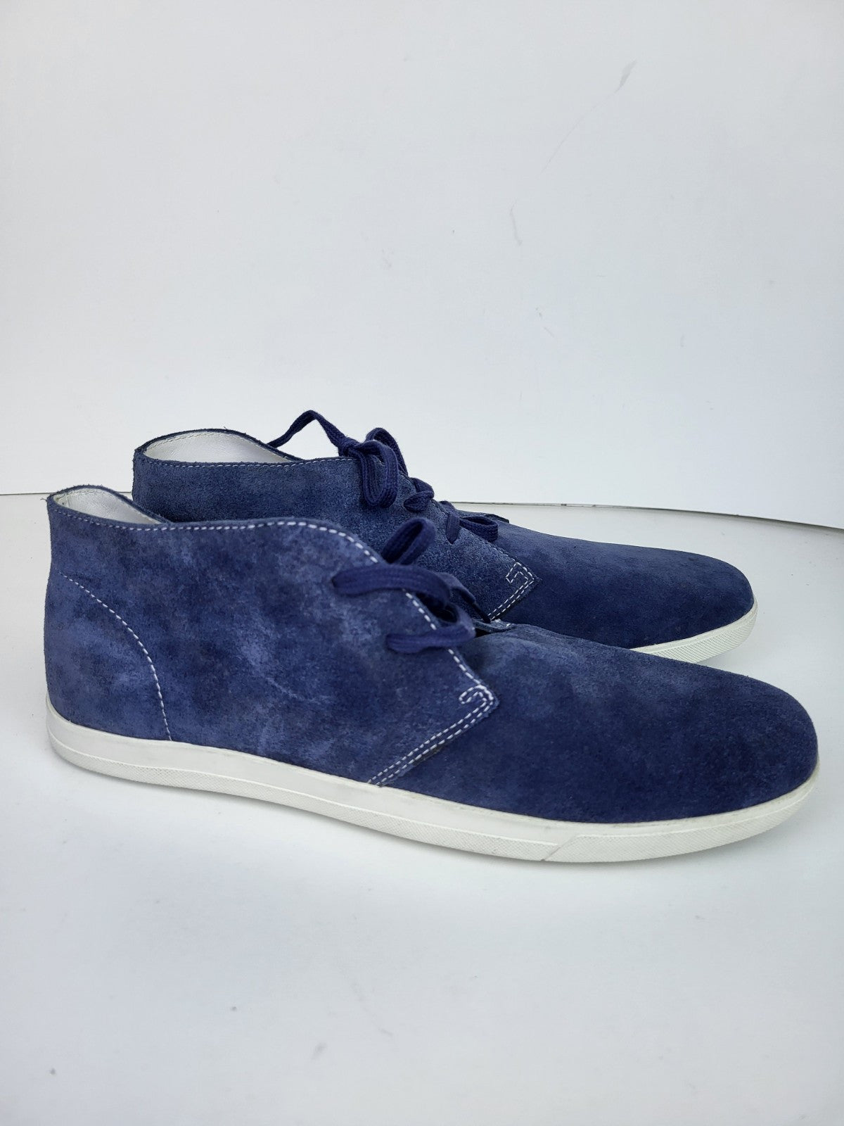 Hugo Boss Suede Blue Boots For Men Lace Up Size 9