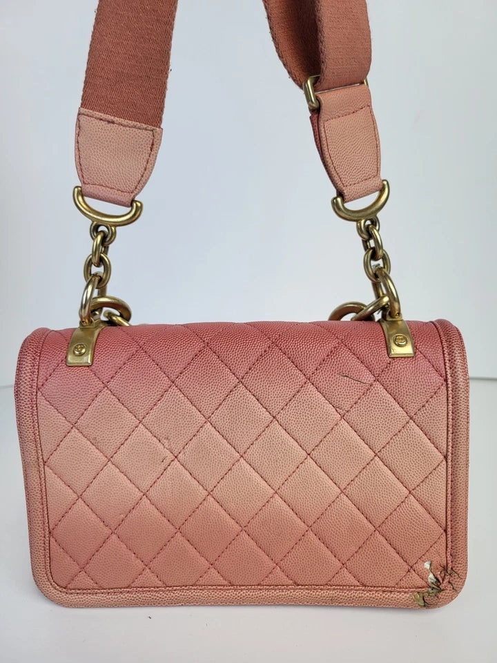 Chanel Small Sunset On The Sea Flap Coral Bag