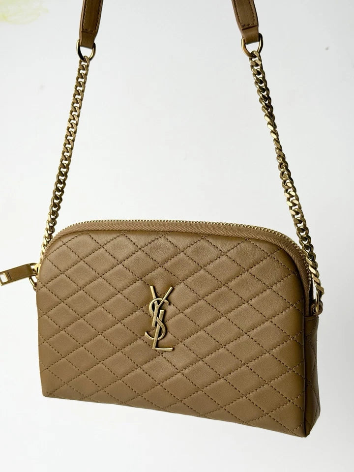 Saint Laurent Gaby Lambskin Quilted Leather Crossbody Bag