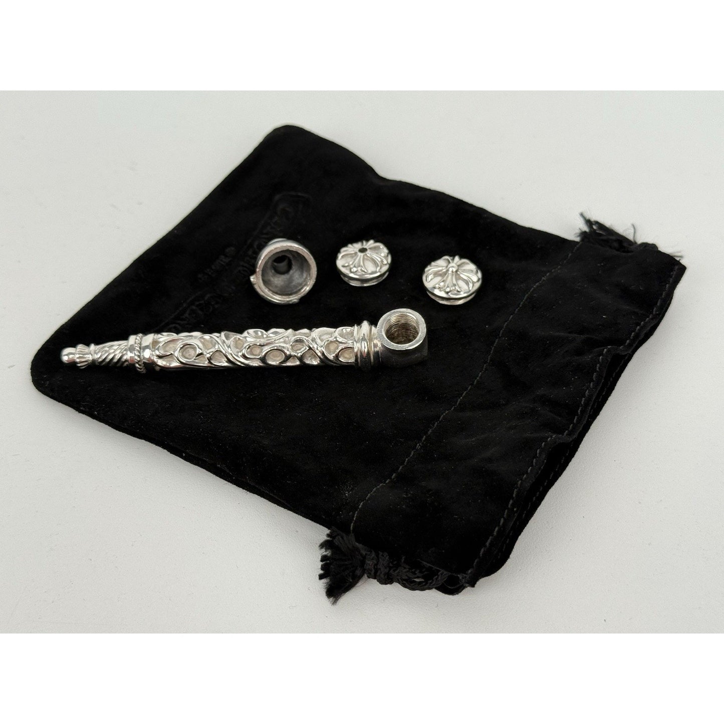 Chrome Hearts Sterling Silver Scroll Pip Pendant