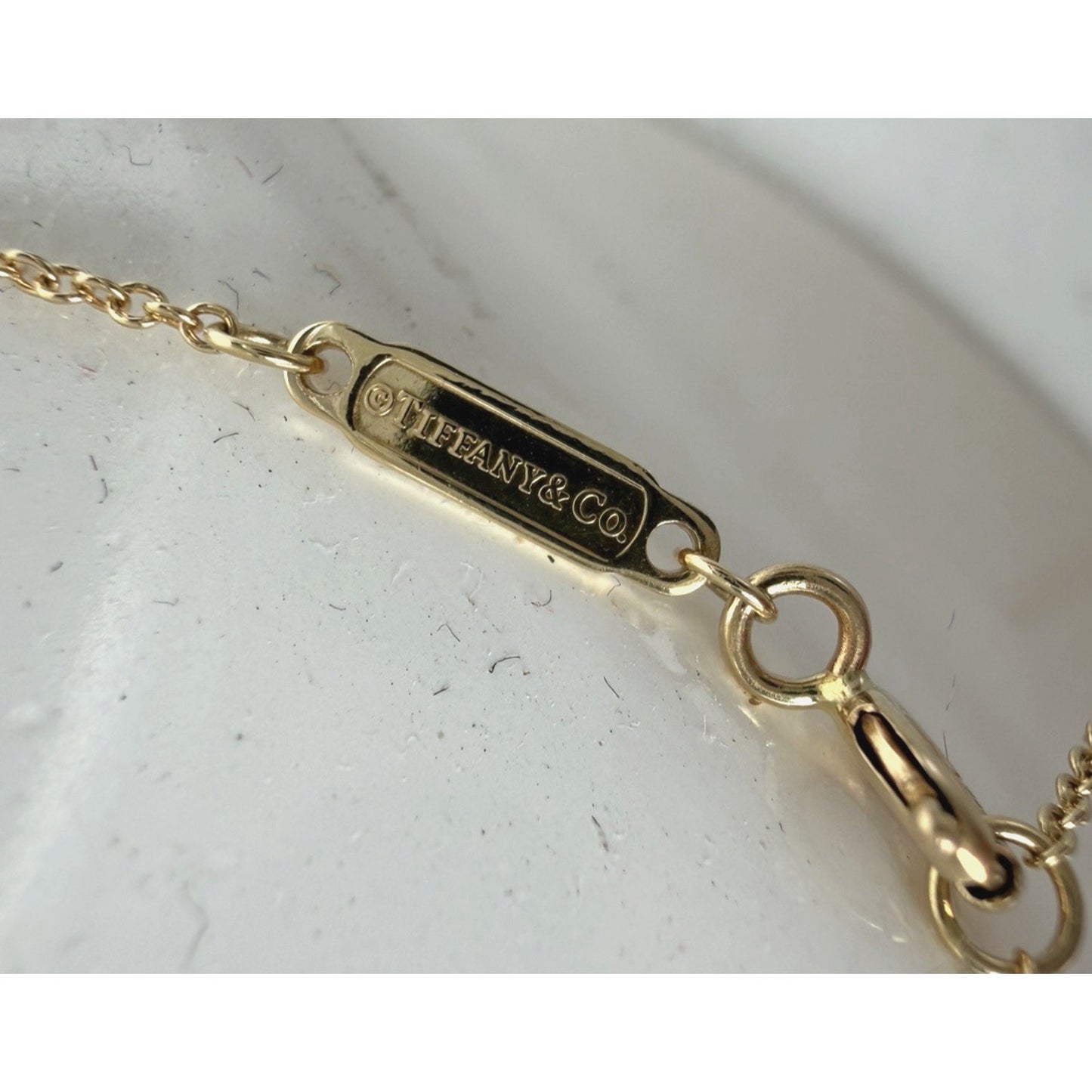 Tiffany & Co T Smile Necklace in 18k Yellow Gold with Diamond Pendant 18in