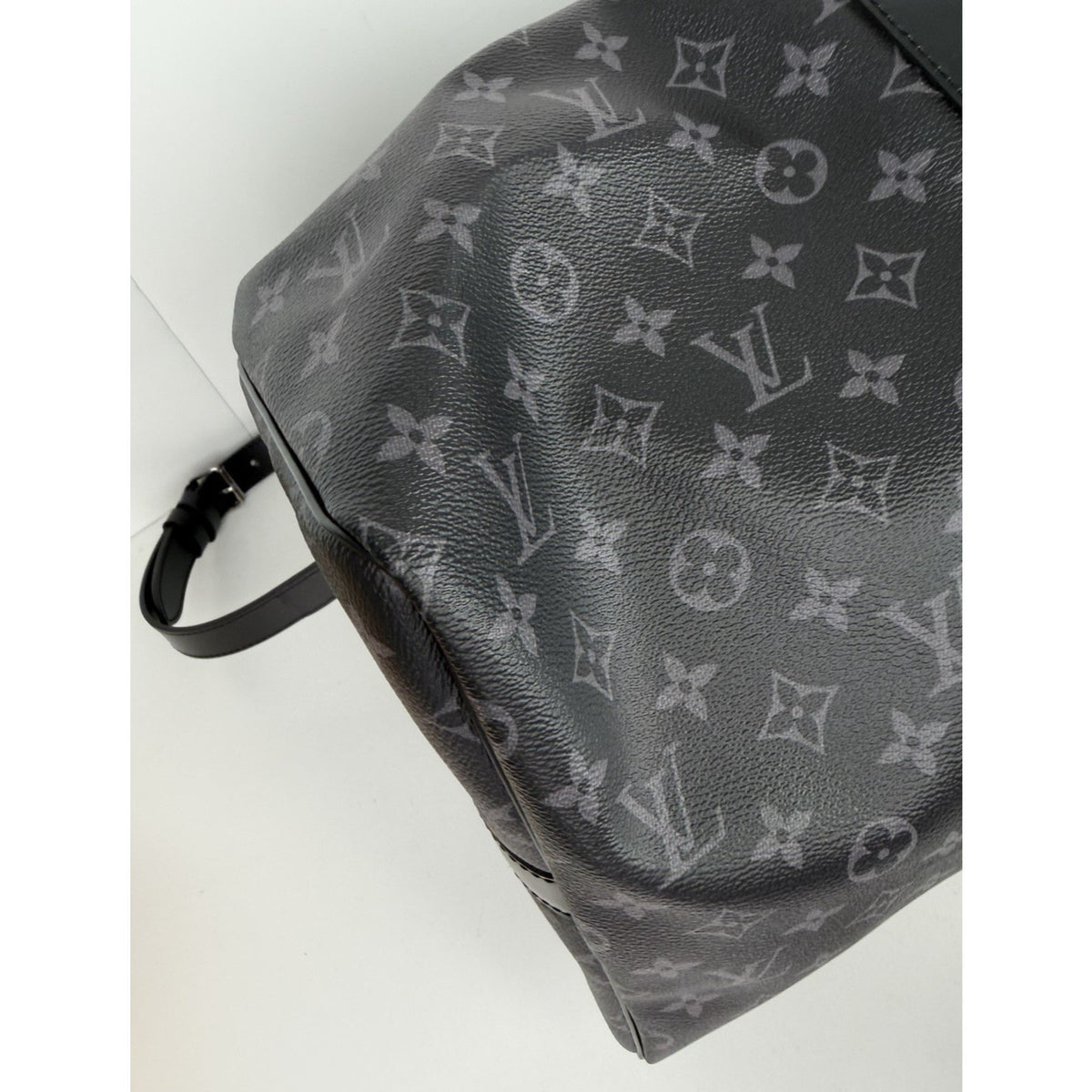 Louis Vuitton Keepall Bandouliere 55 Duffle Bag in Black Coated Canvas NFC E2