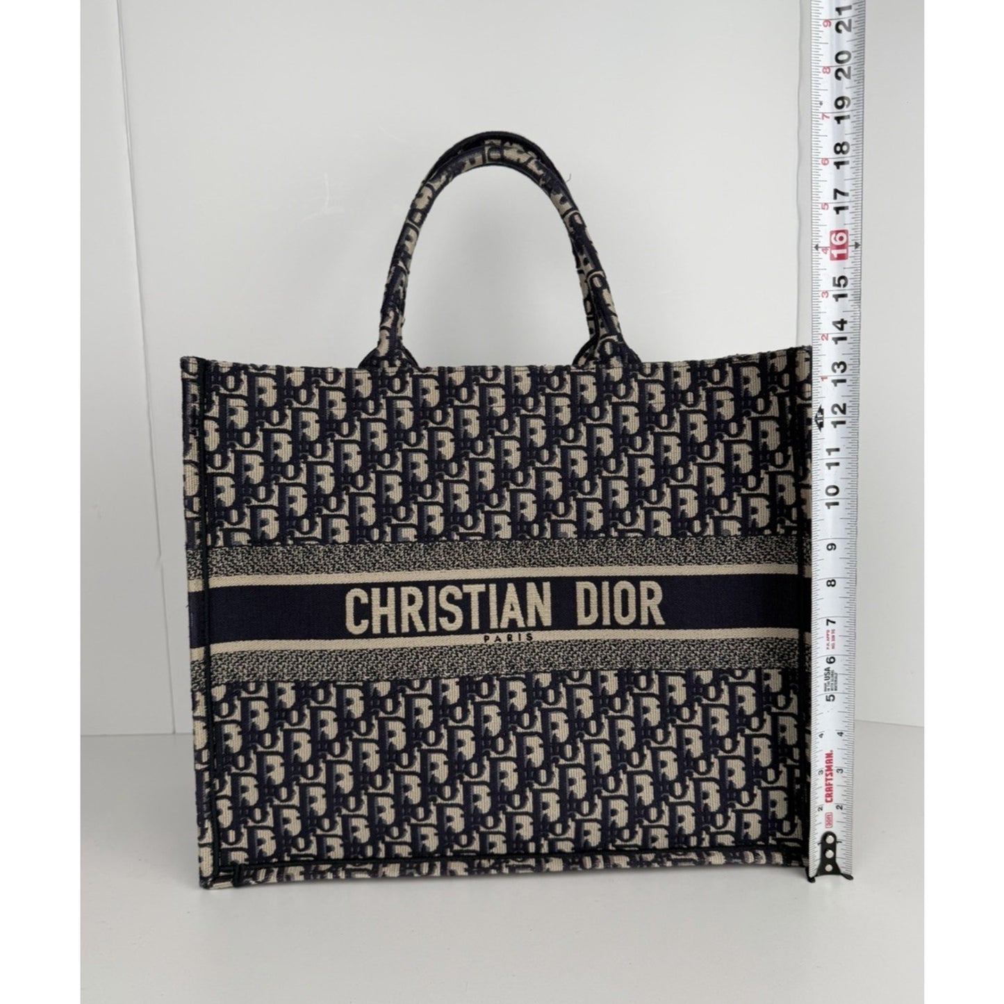 Christian Dior Oblique Large Book Tote Bag Blue Classic Monogram Canvas 2019 D3