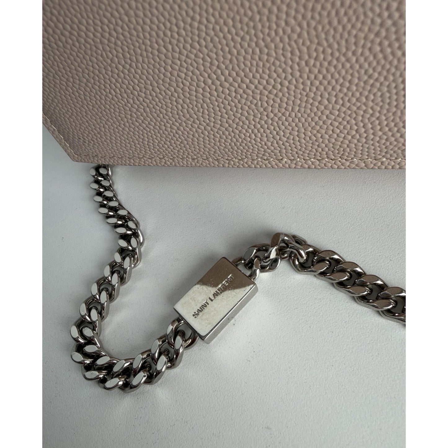 Saint Laurent Kate Shoulder Medium Bag Grained Marble Pink Leather S