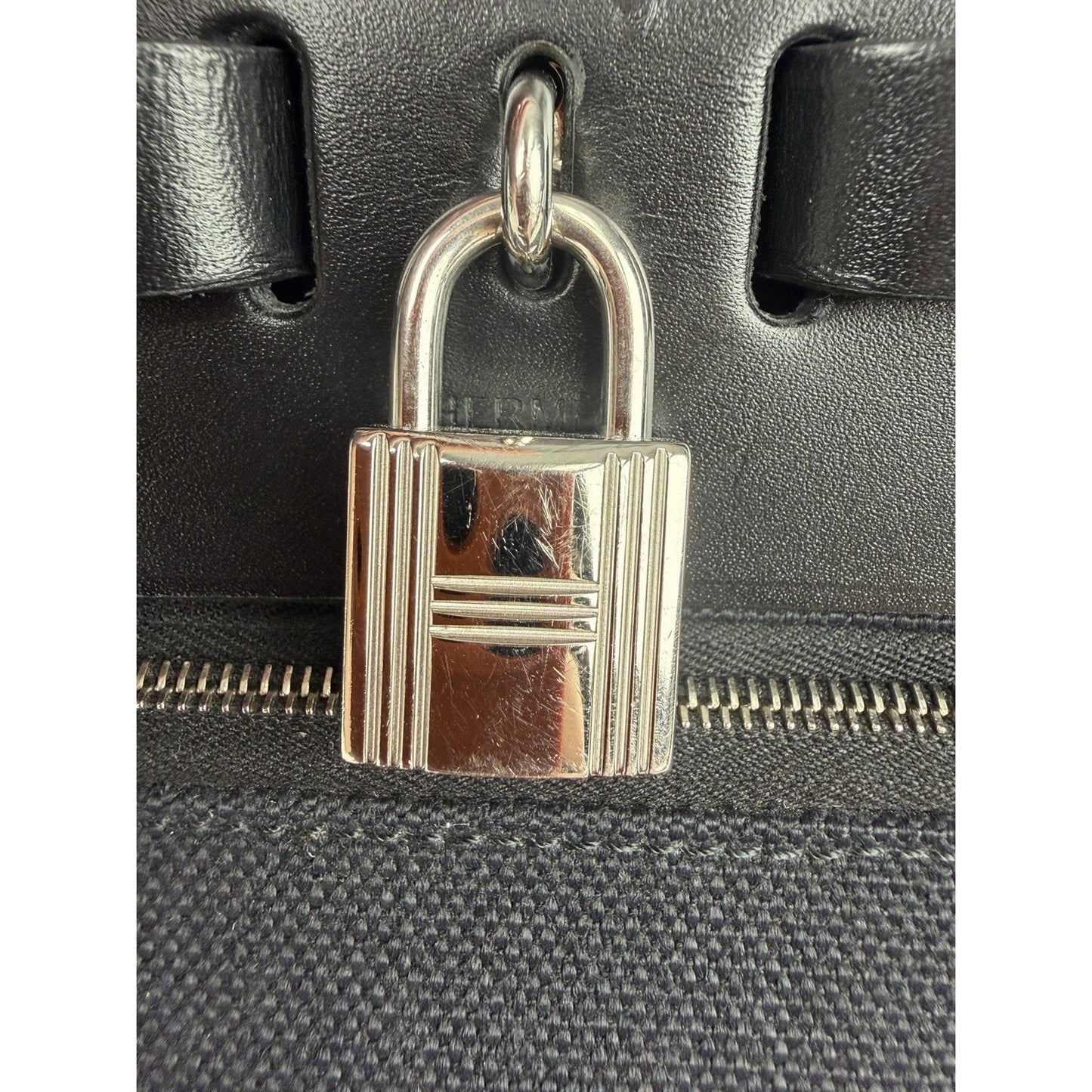 Hermes Herbag Messenger 39 Bag in Black Canvas Silver Hardware 2023 E-4
