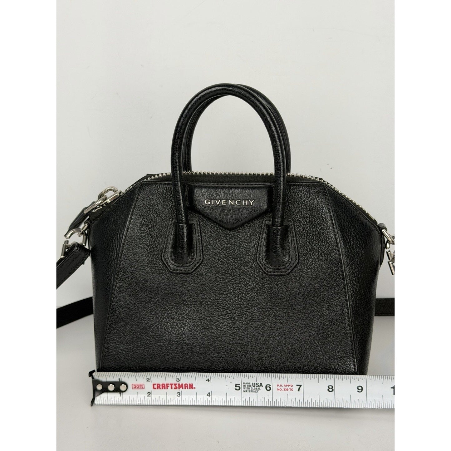 Givenchy Mini Antigona Bag in Black Grained Goatskin Leather S04