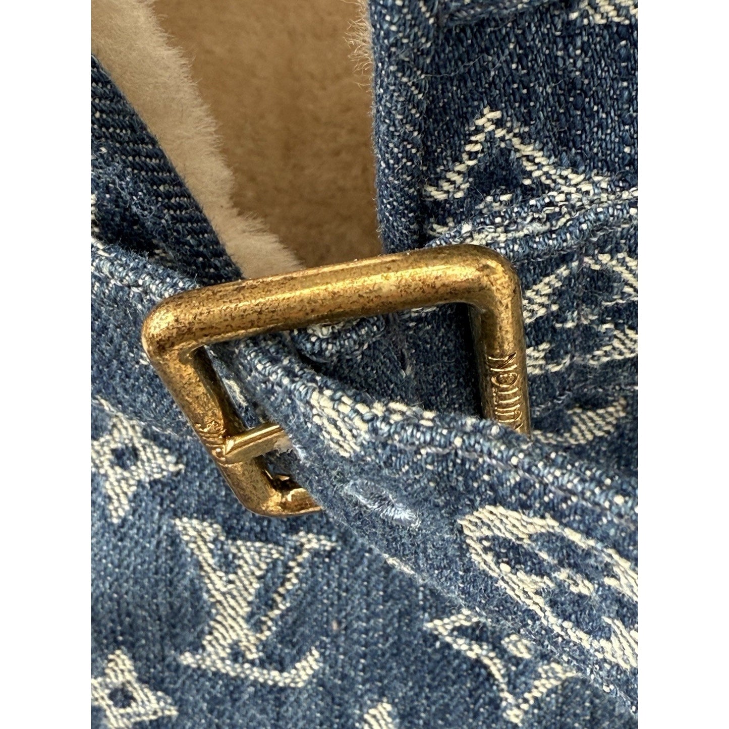 Louis Vuitton × NIGO LV Cozy Line Monogram Blue Denim Mouton Boots Men's US 8