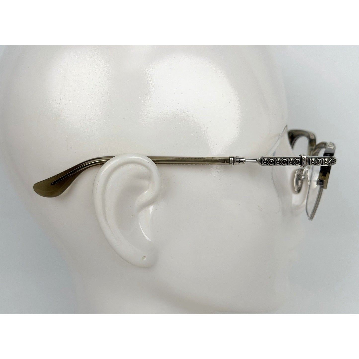 Chrome Hearts Vertical Smile 2 Square Eyeglasses Silver-Tone Metal