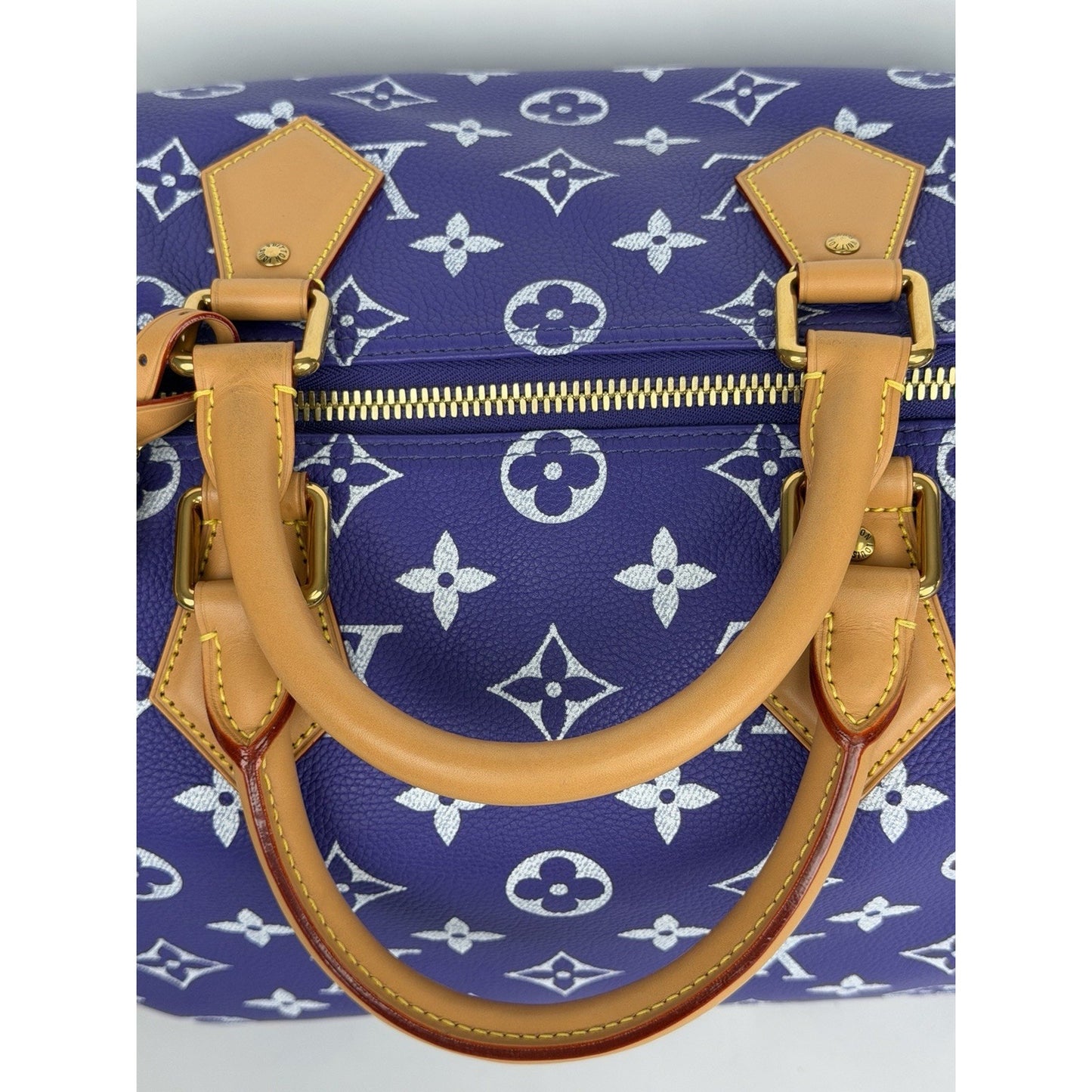 Louis Vuitton Speedy P9 Bandouliere 40 in Purple Monogram Calfskin Microchipped