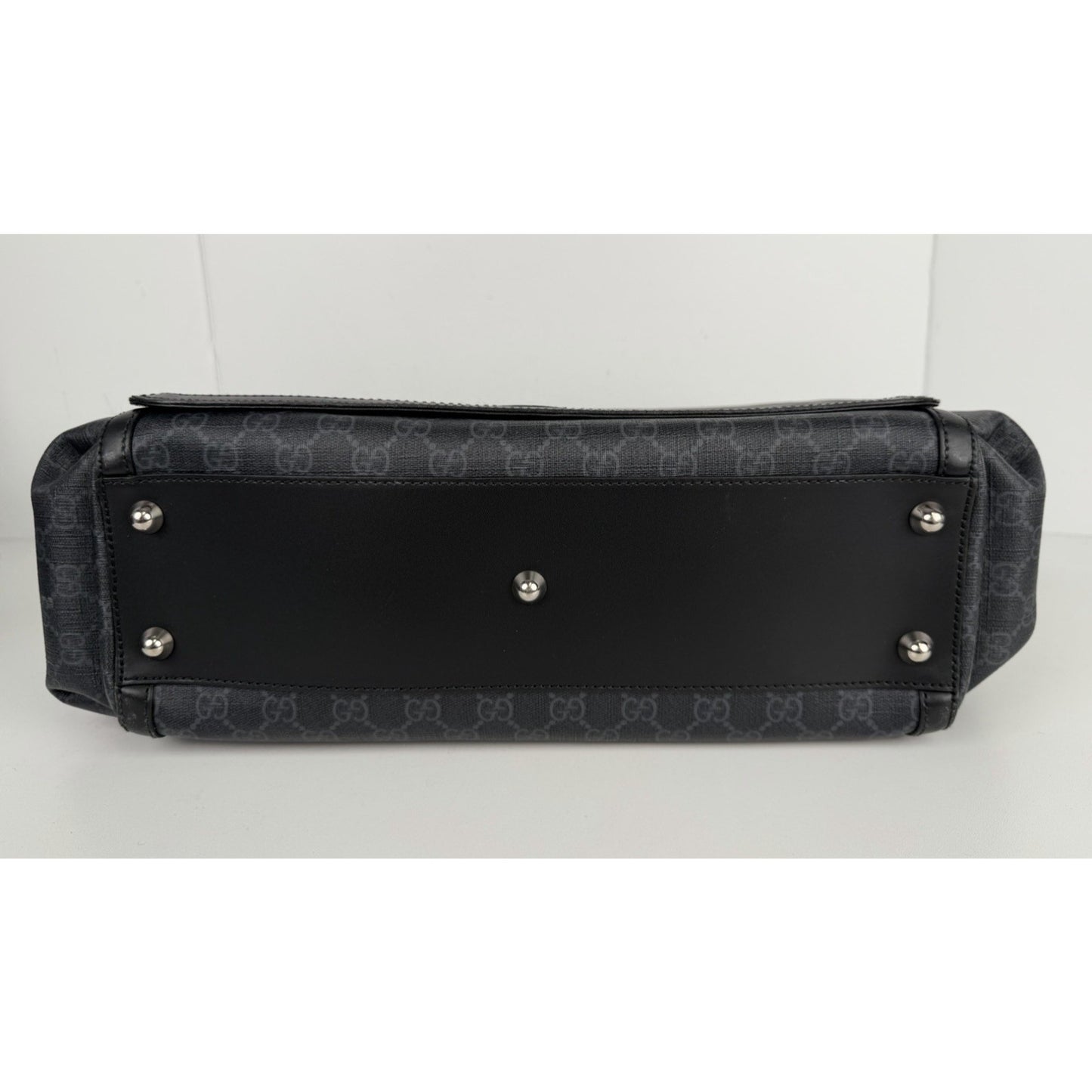 Gucci Diaper Changing Bag Large in Black GG Supreme Monogram Coated Canvas S