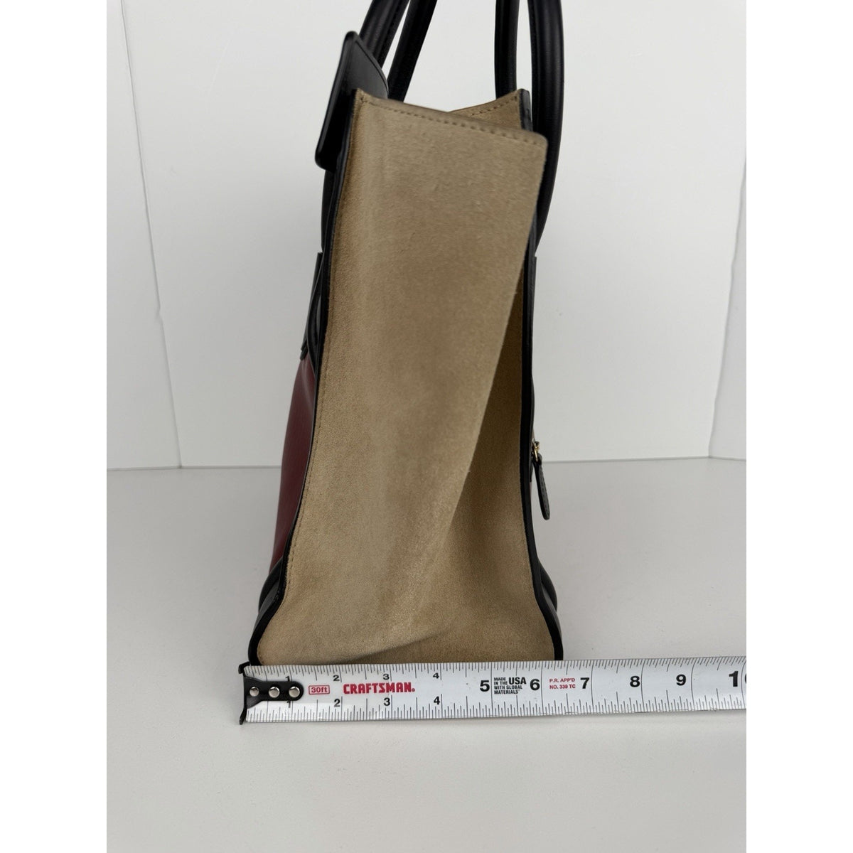 Celine Luggage Tote Bag Micro in Tri-Color Calfskin Leather and Suede S