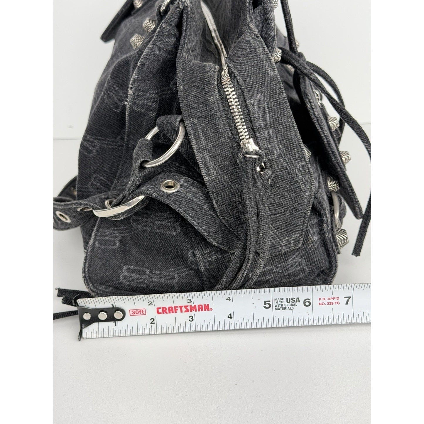 Balenciaga Neo Cagole City Handbag Medium in Washed Denim BB Monogram D5