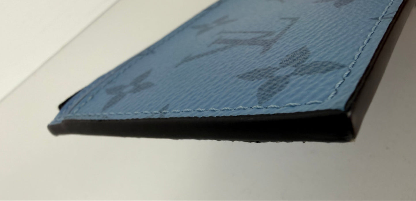 Louis Vuitton Taigarama Coin Card Holder in Blue LV Monogram Canvas NFC Y