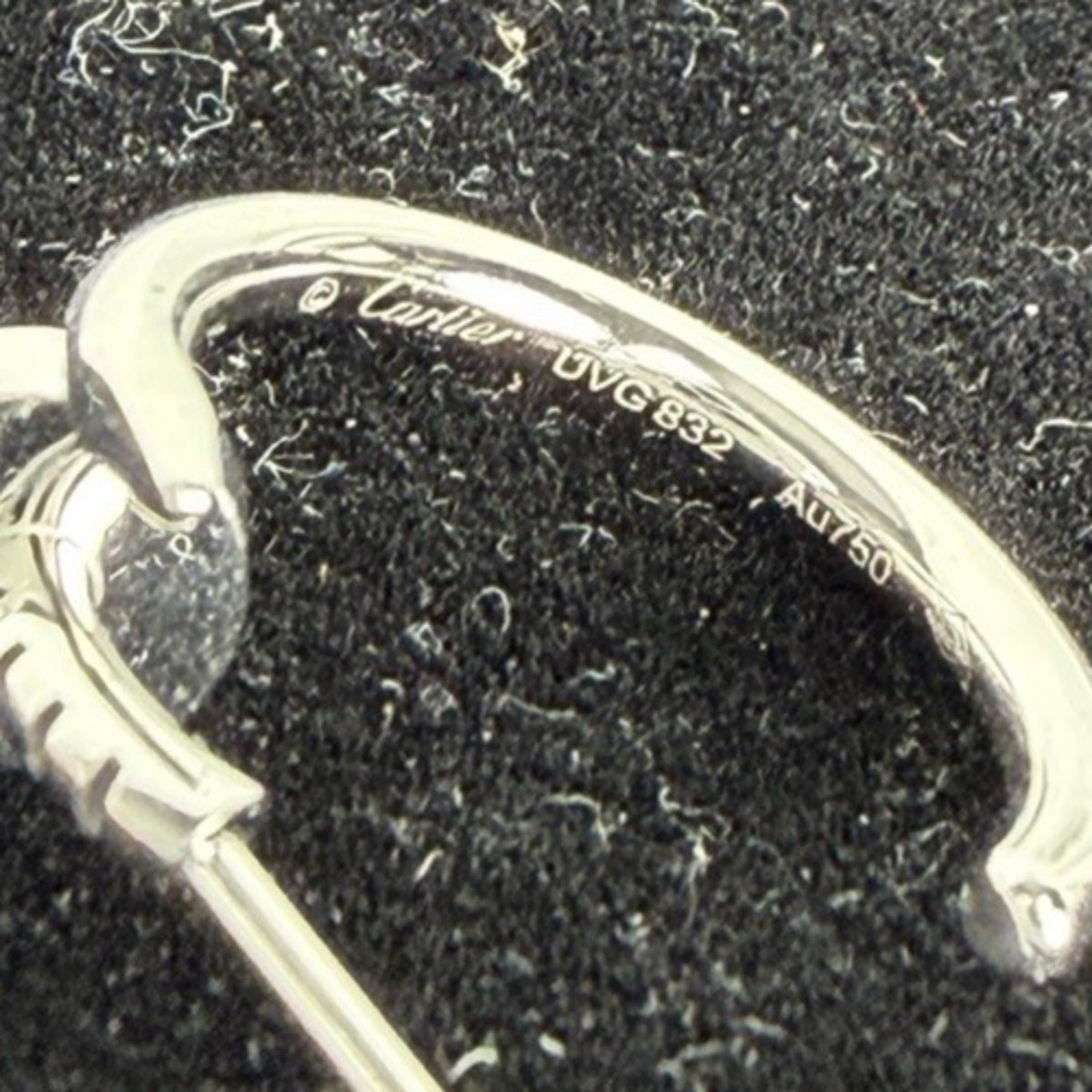 Cartier Juste Un Clou Hoop Mini Earrings Wrapped Nail in 18k White Gold