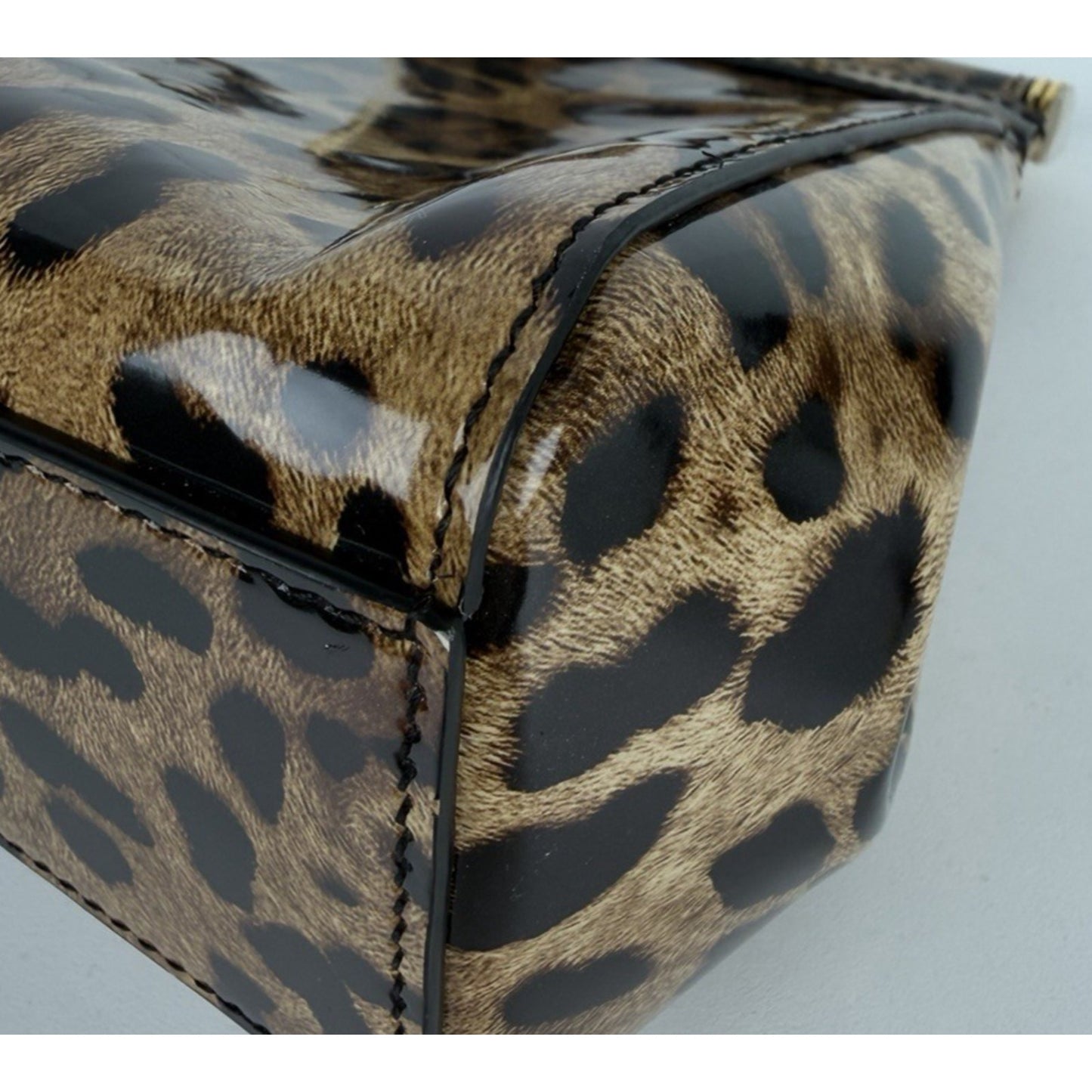 Dolce & Gabbana Medium Sicily Bag in Leopard Print Polished Calfskin Leather B3