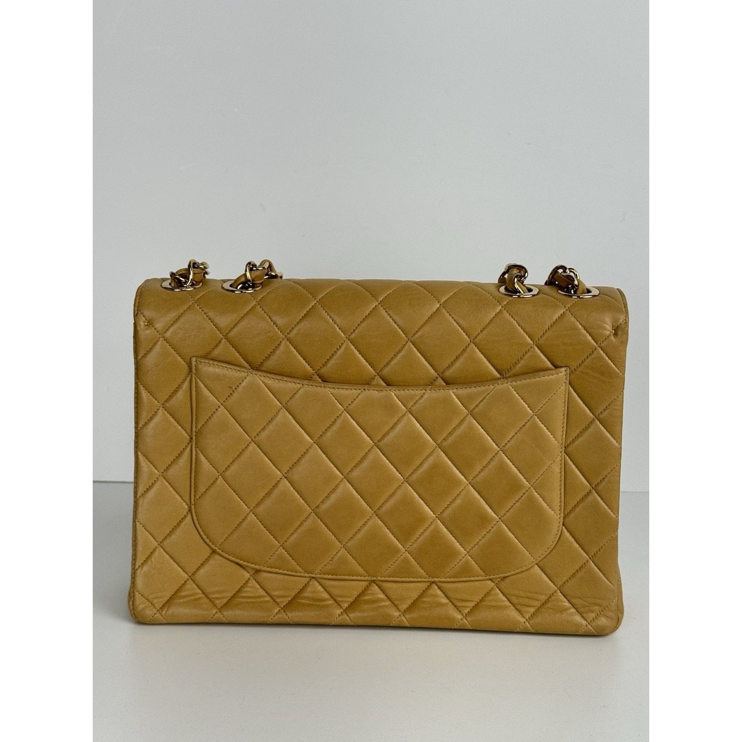 Chanel Classic Flap Bag in Caramel Quilted Lambskin Leather (2002-2003) D-8