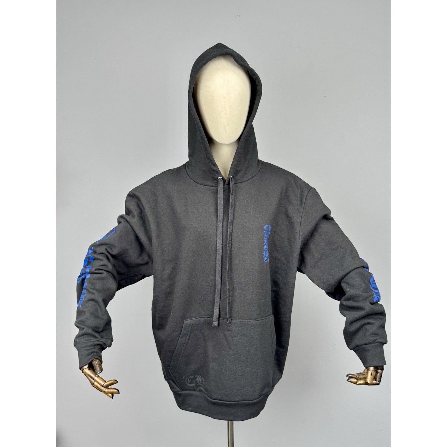 Chrome Hearts Vertical Logo Oversize Pullover Hoodie, Size: M