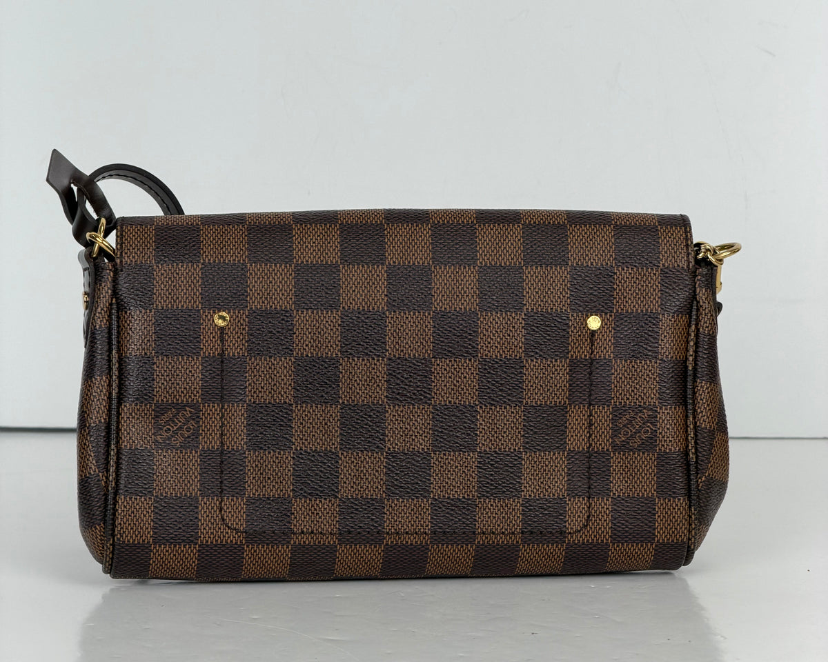 Louis Vuitton Favorite PM Shoulder Bag in Brown Damier Ebene Coated Canvas YS22