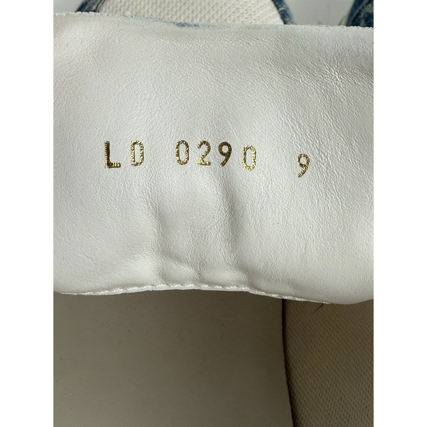 Louis Vuitton White Leather LV Denim Monogram Men's Sneakers Size 9