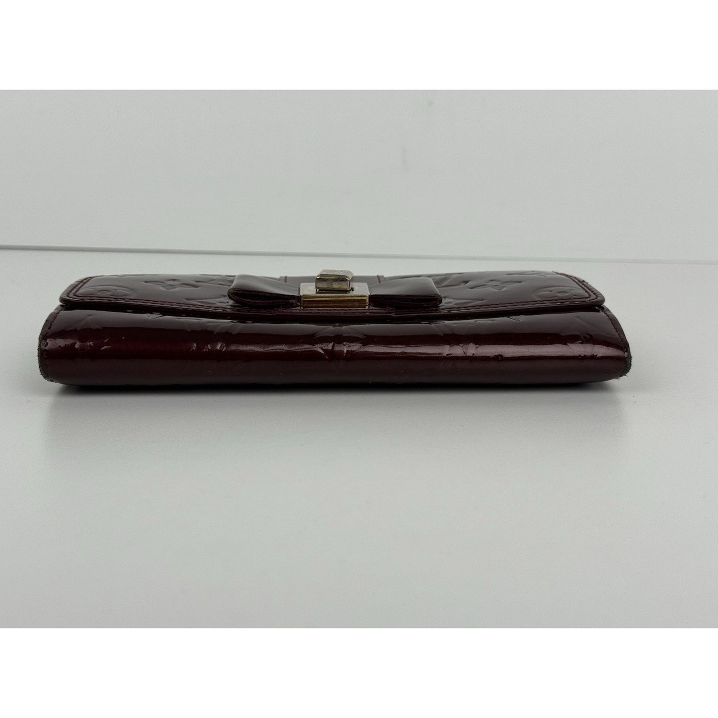 Louis Vuitton Monogram Vernis Sarah Noeud Bow Flap Wallet Rouge Fauviste