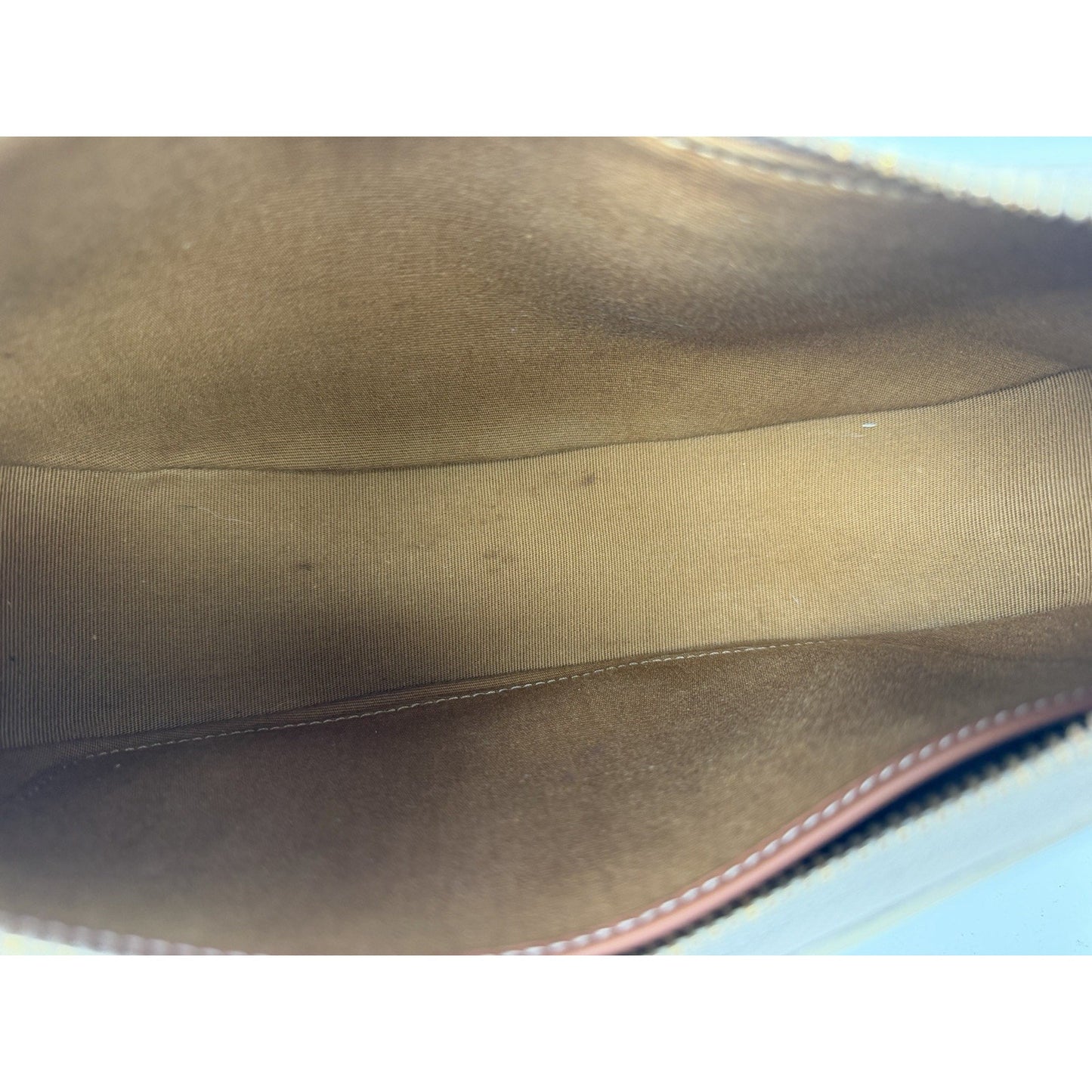 Celine Triomphe Ava Shoulder Bag Beige Coated Canvas with Brown Leather Trim S08