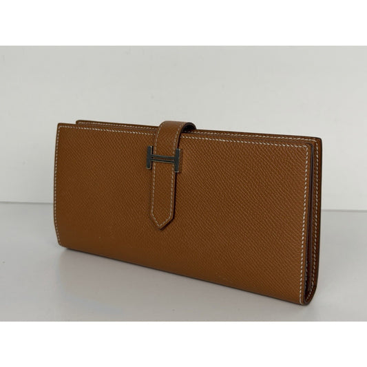 Hermes Bearn Long Bifold Wallet in Brown Epsom Leather 2022