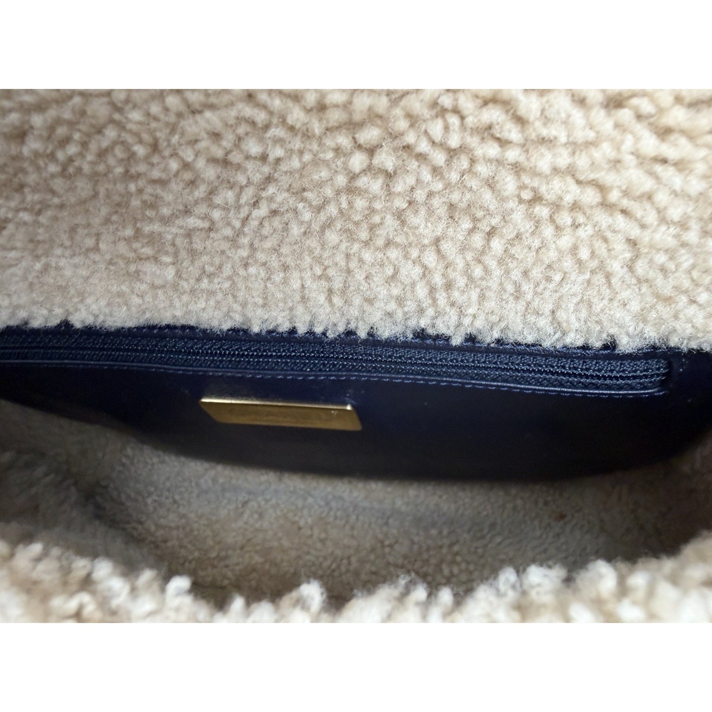 Chanel 19 Flap Bag Medium in Black Shiny Crumpled Calfskin and Shearling NFC