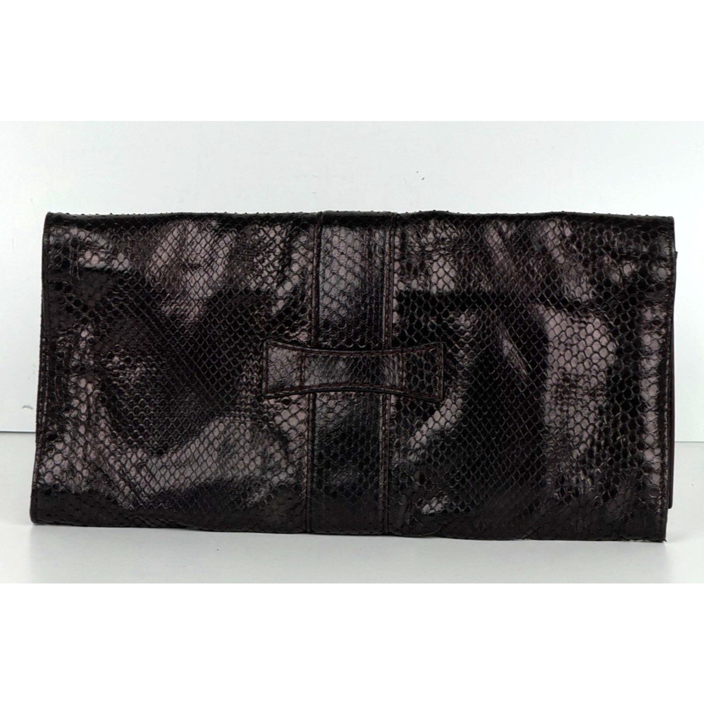 Gucci Soft Stirrup Clutch Bag in Dark Purple Python Leather K-3
