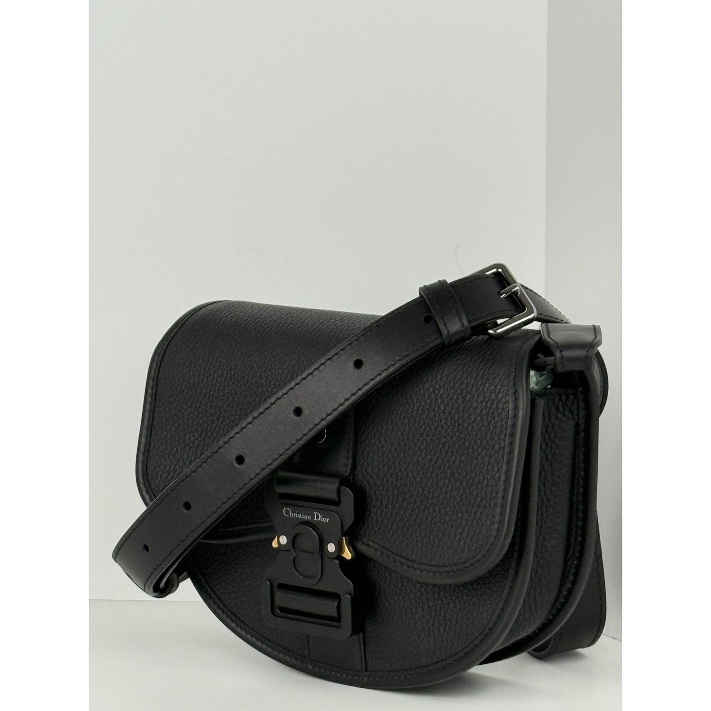 CHRISTIAN DIOR Gallop Flap Black Leather [Mini] Messenger Bag