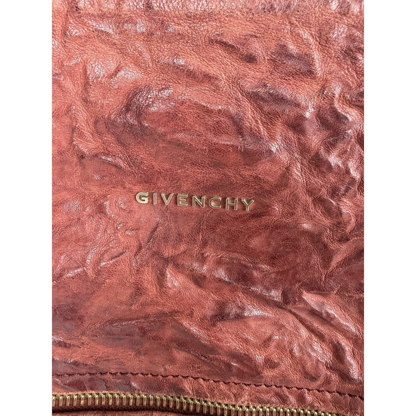 Givenchy Pandora Shoulder Bag Medium in Brick Wrinkled Sheepskin Leather S-08