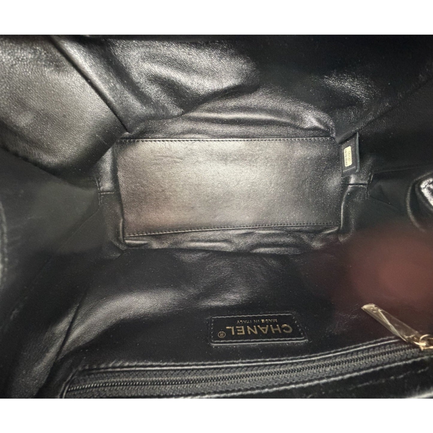Chanel CC Chain Zip Bowling Mini Bag in Black Lambskin Leather 2019 E8