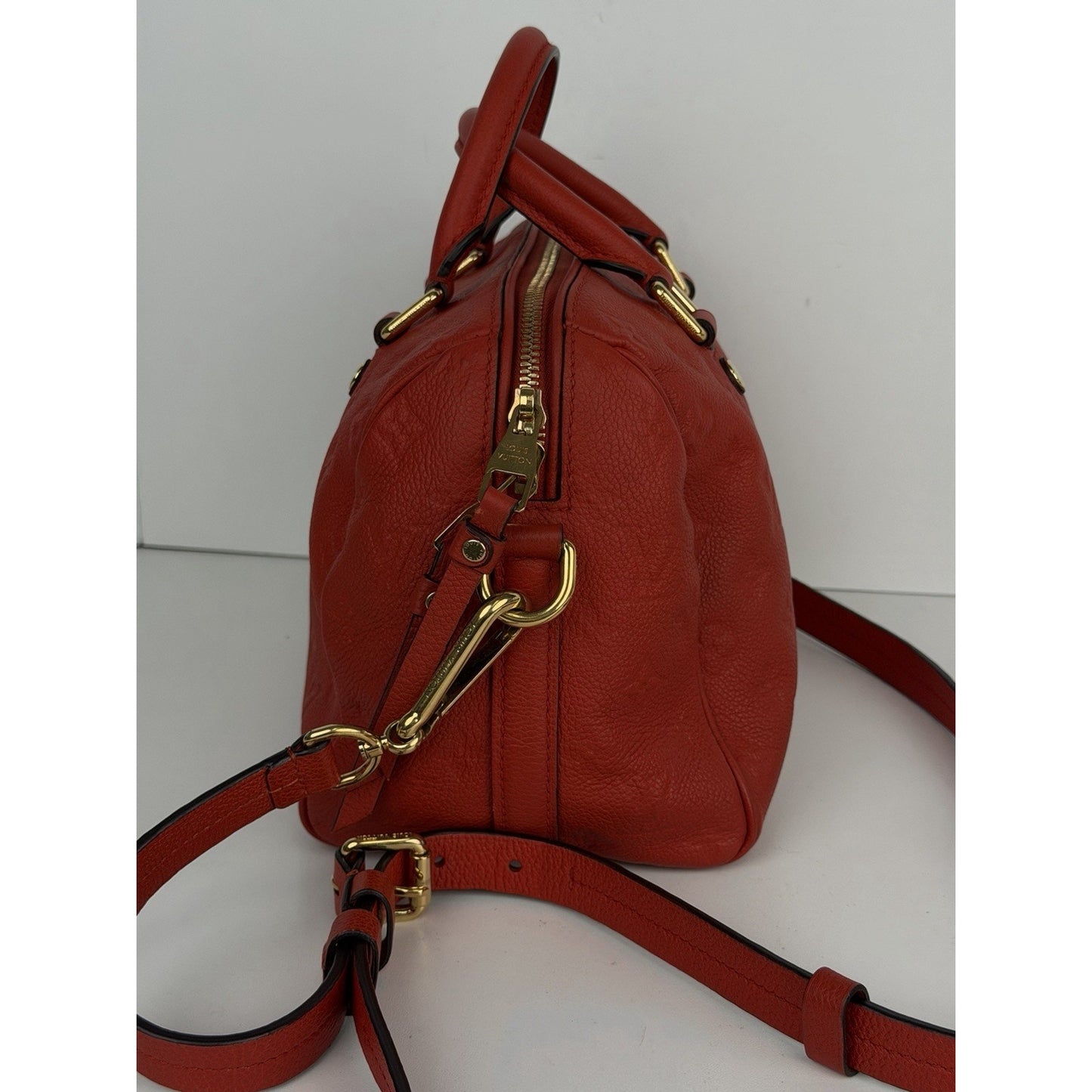 Louis Vuitton Speedy Bandouliere 25 Bag Red Monogram Empreinte Leather 2012 D4