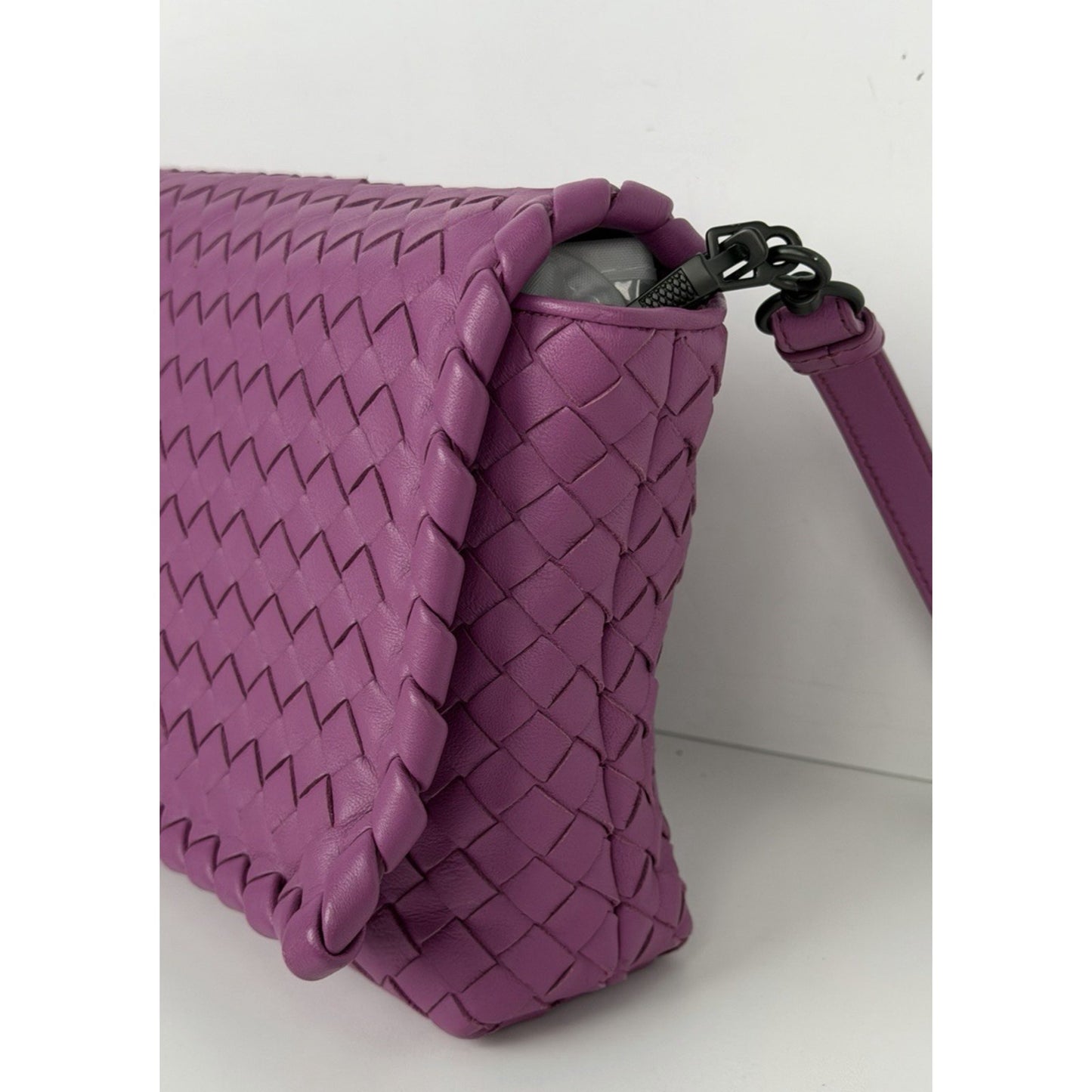 Bottega Veneta Intrecciato Dahila Clutch Crossbody Woven Nappa Leather S32