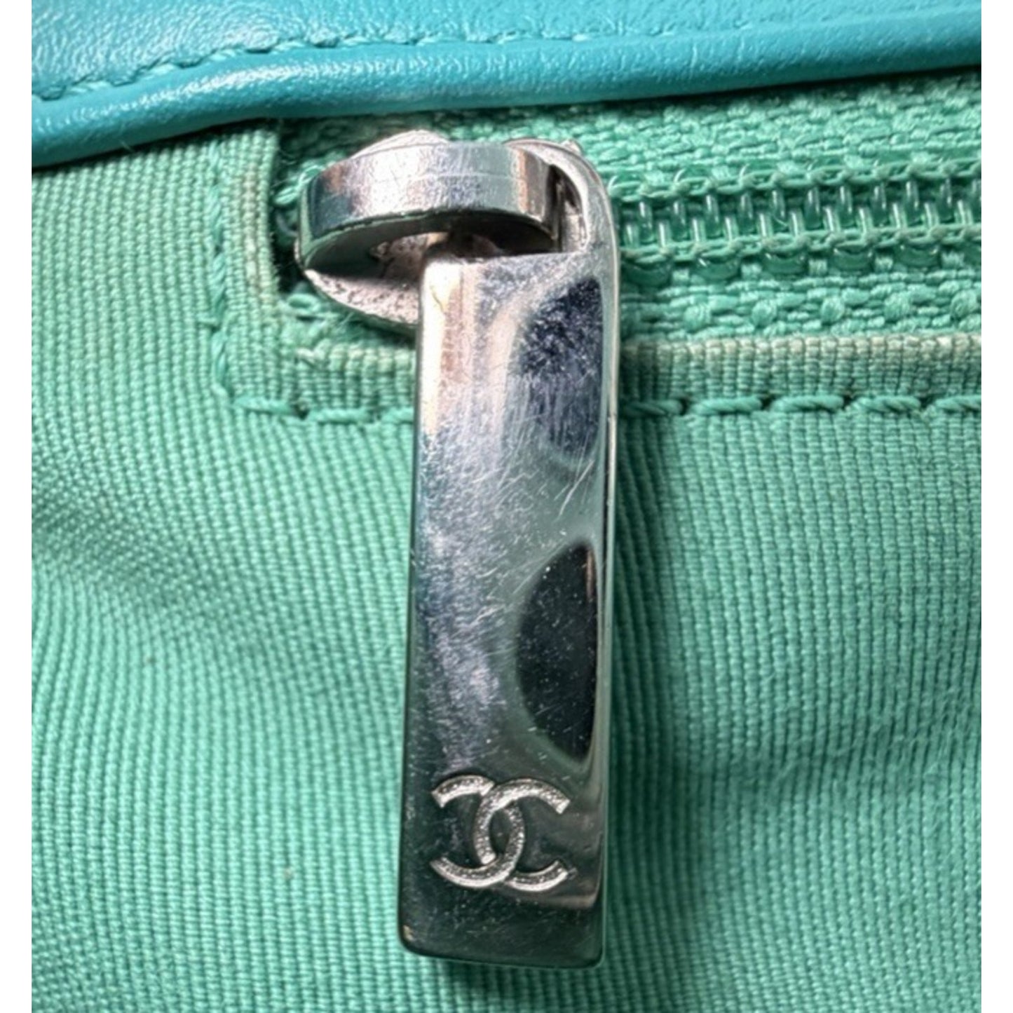 Chanel Stitched Covered CC Flap Mini Bag in Quilted Turquoise Calfskin 2017 E-5