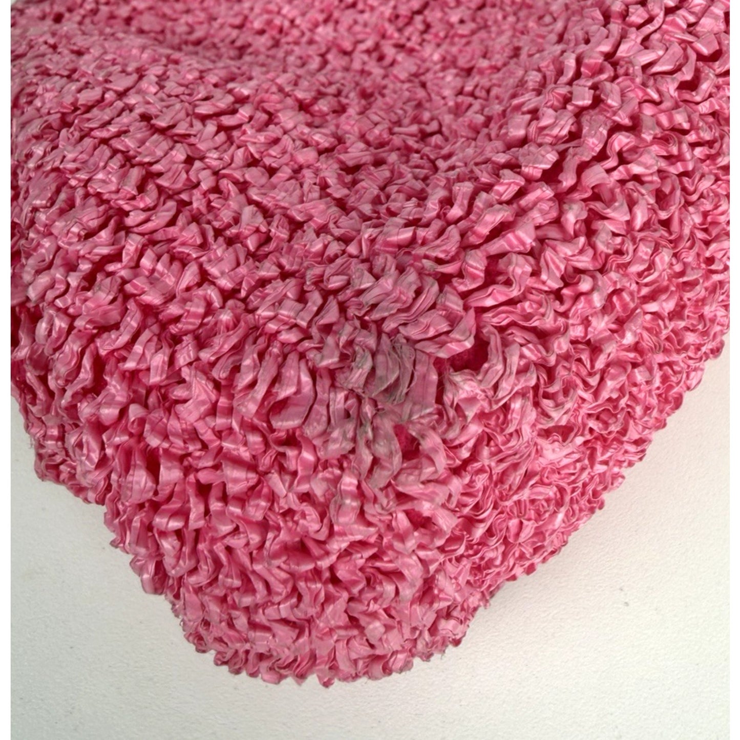 Bottega Veneta Boucle The Point Top Handle Bag Small in Pink Curly Raffia S19