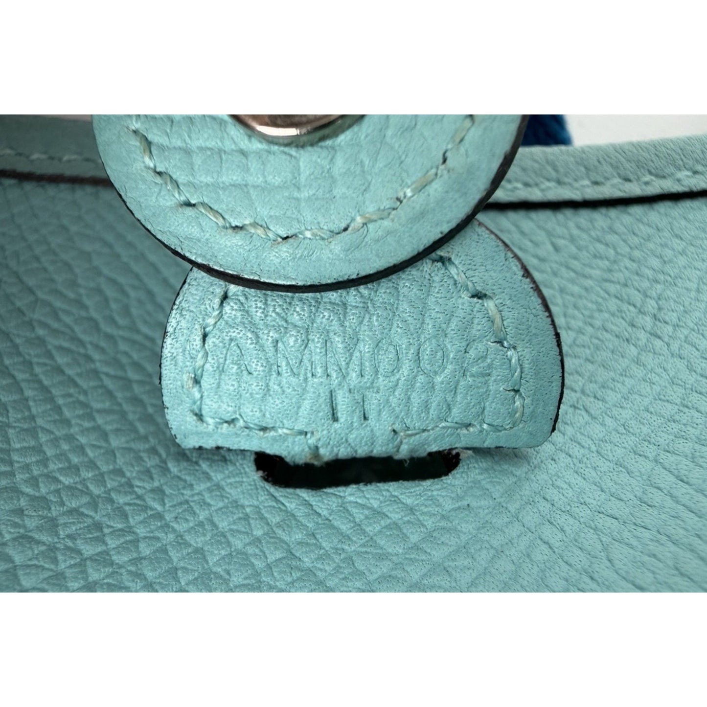 Hermes Evelyne TPM 16 Gen III Bag in Bleu Atoll and Canvas Shoulder Strap 2017D1