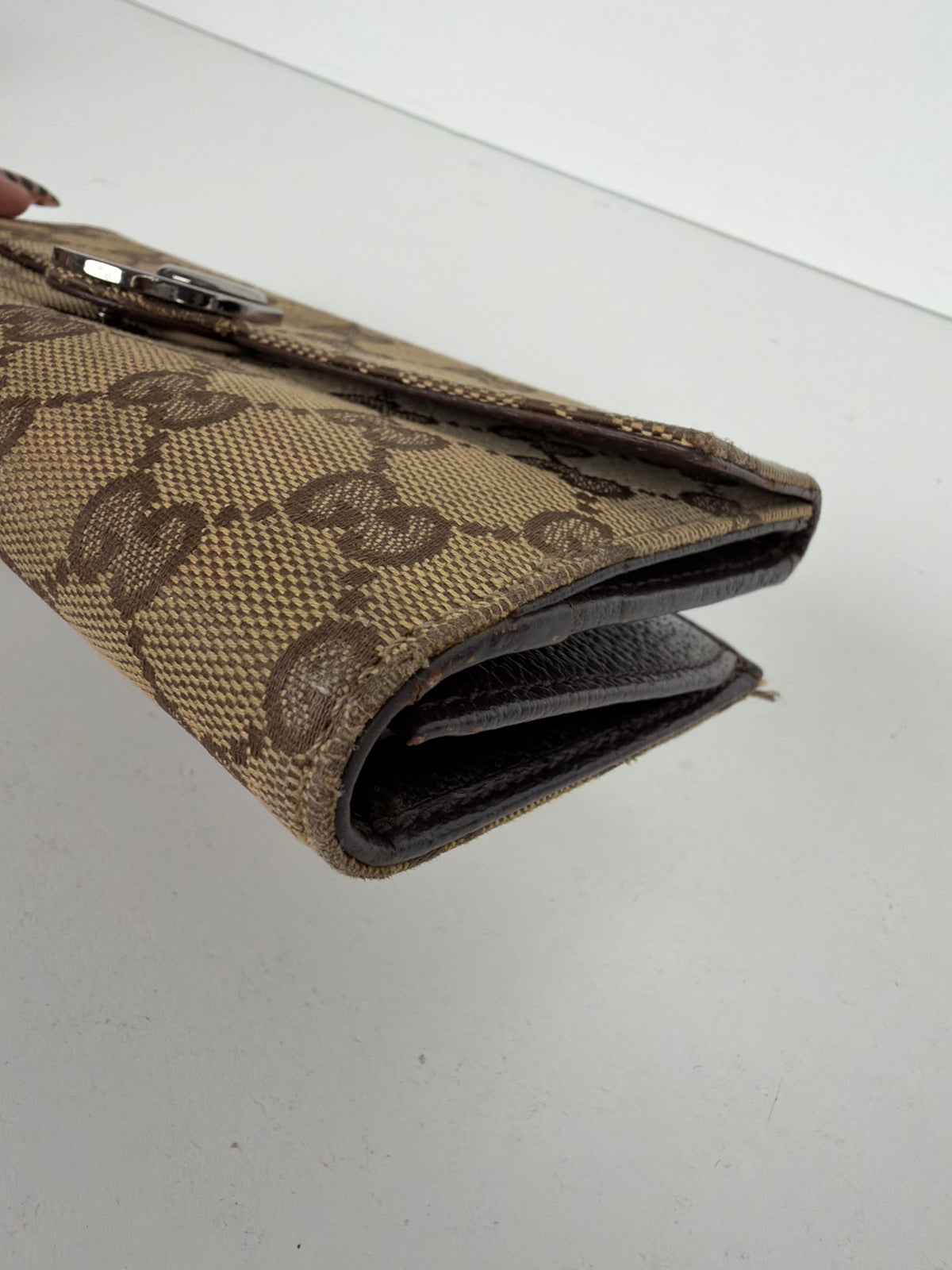 Gucci Canvas Eclipse Continental Wallet in Brown Canvas
